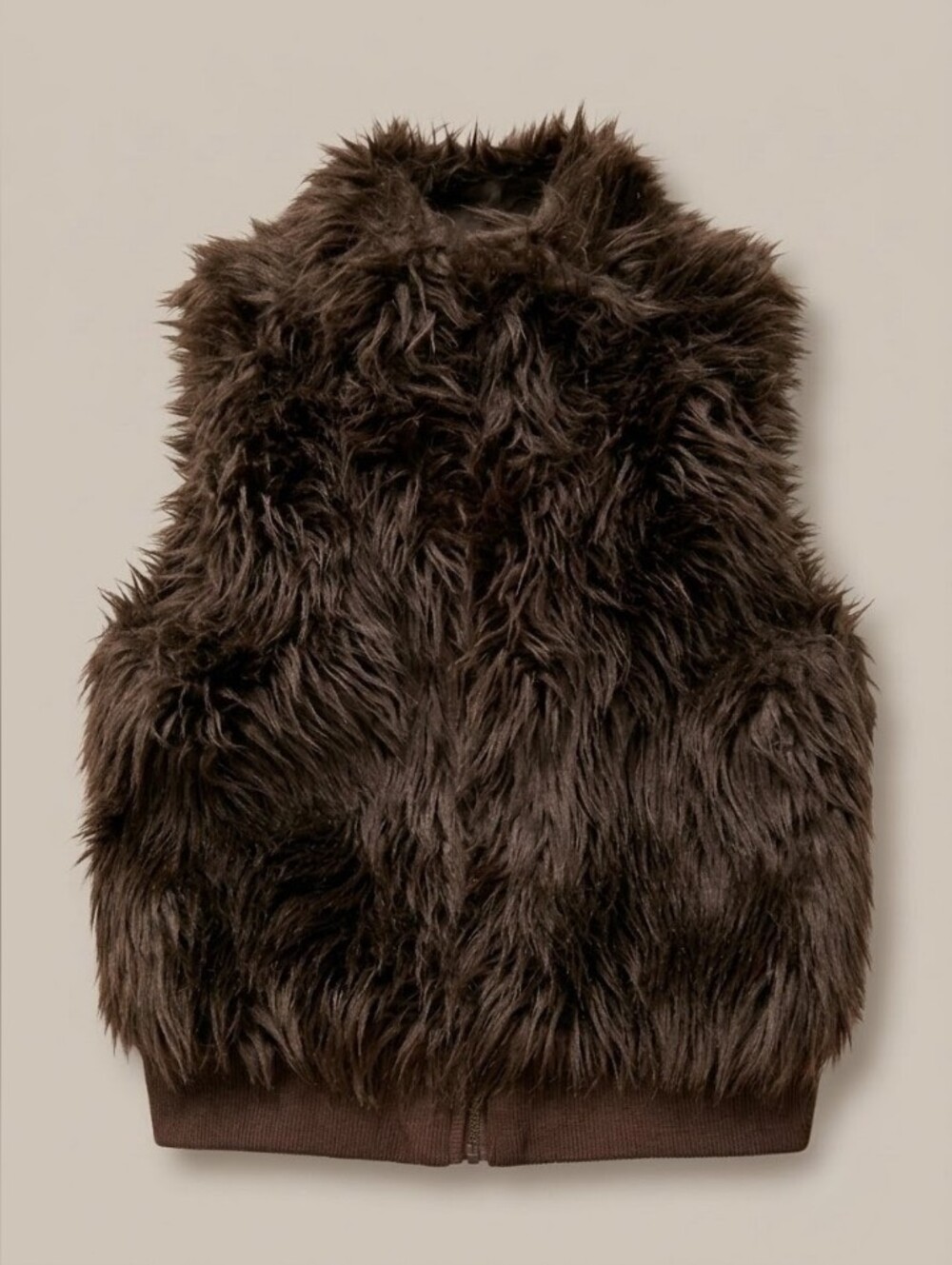 Gymboree Dark Brown Faux Fur Accent Vest